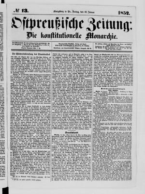 Ostpreußische Zeitung on Jan 16, 1852