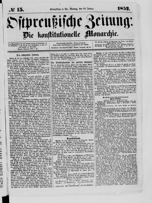 Ostpreußische Zeitung vom 19.01.1852