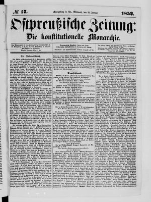 Ostpreußische Zeitung vom 21.01.1852