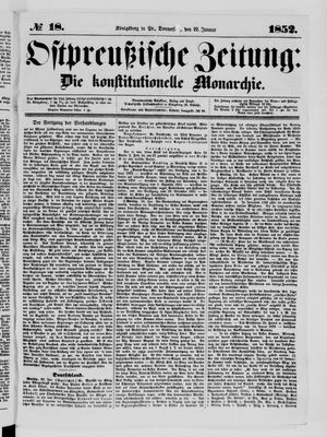 Ostpreußische Zeitung on Jan 22, 1852