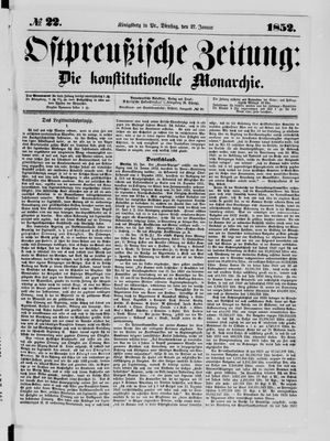 Ostpreußische Zeitung vom 27.01.1852