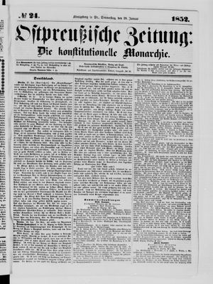 Ostpreußische Zeitung on Jan 29, 1852
