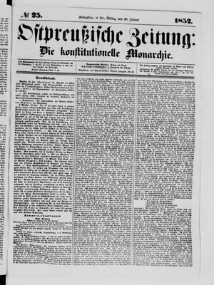 Ostpreußische Zeitung vom 30.01.1852