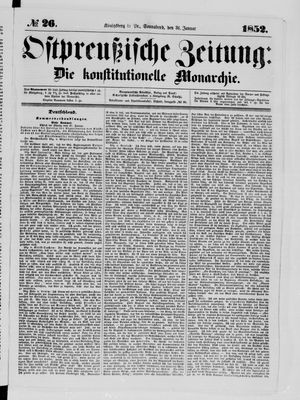 Ostpreußische Zeitung vom 31.01.1852