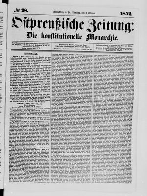 Ostpreußische Zeitung vom 03.02.1852