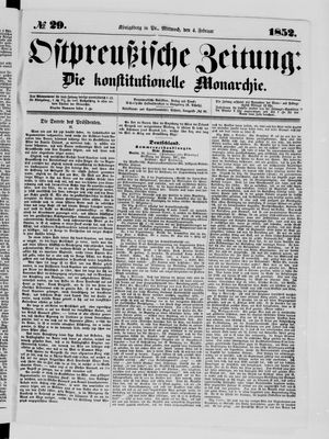Ostpreußische Zeitung on Feb 4, 1852