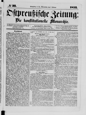 Ostpreußische Zeitung on Feb 7, 1852