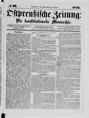 Ostpreußische Zeitung vom 07.02.1852