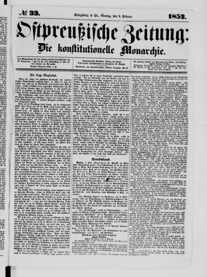 Ostpreußische Zeitung on Feb 9, 1852