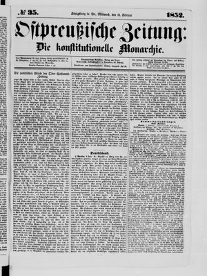 Ostpreußische Zeitung on Feb 11, 1852