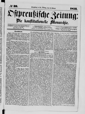 Ostpreußische Zeitung vom 16.02.1852