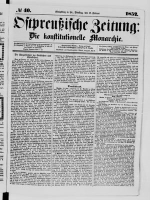 Ostpreußische Zeitung on Feb 17, 1852
