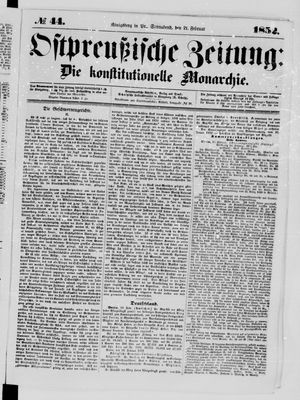 Ostpreußische Zeitung on Feb 21, 1852
