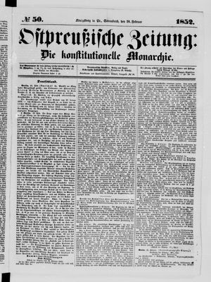 Ostpreußische Zeitung vom 28.02.1852