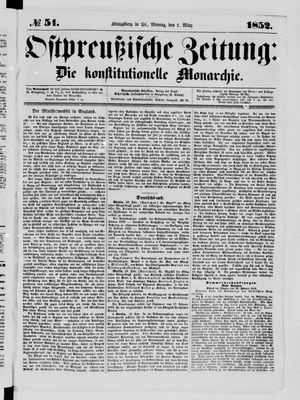 Ostpreußische Zeitung vom 01.03.1852