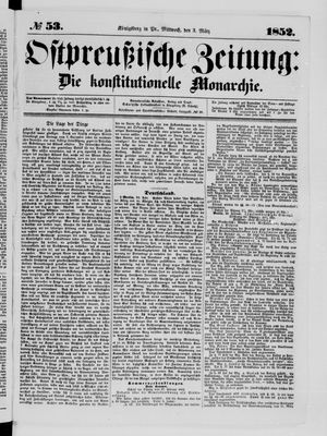 Ostpreußische Zeitung vom 03.03.1852