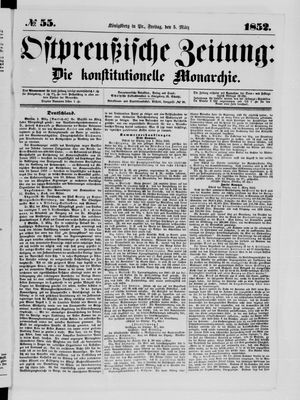 Ostpreußische Zeitung vom 05.03.1852