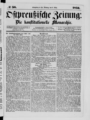 Ostpreußische Zeitung vom 09.03.1852