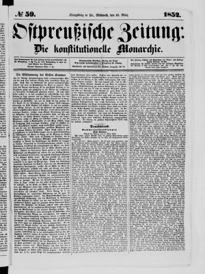 Ostpreußische Zeitung vom 10.03.1852