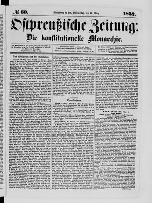 Ostpreußische Zeitung on Mar 11, 1852