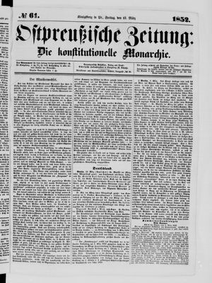 Ostpreußische Zeitung on Mar 12, 1852