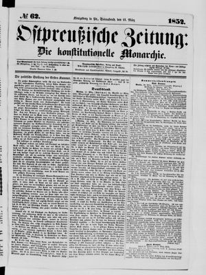 Ostpreußische Zeitung on Mar 13, 1852