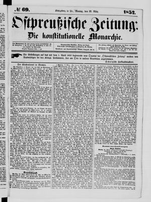 Ostpreußische Zeitung vom 22.03.1852
