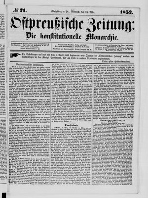 Ostpreußische Zeitung on Mar 24, 1852