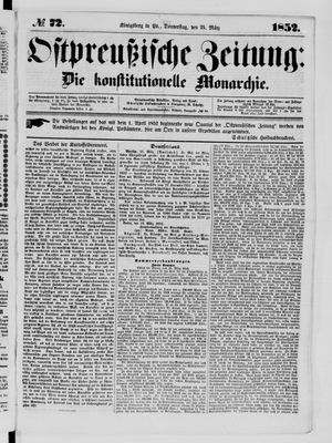 Ostpreußische Zeitung vom 25.03.1852
