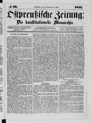Ostpreußische Zeitung on Apr 2, 1852