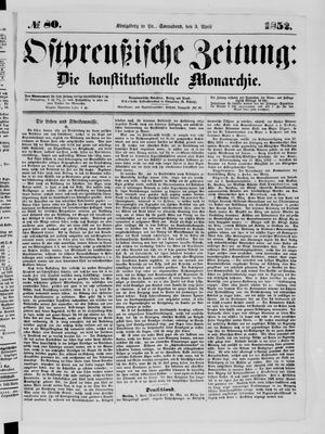 Ostpreußische Zeitung vom 03.04.1852