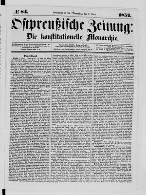 Ostpreußische Zeitung vom 08.04.1852