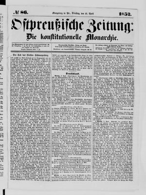 Ostpreußische Zeitung vom 13.04.1852