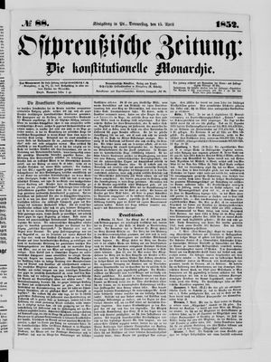 Ostpreußische Zeitung vom 15.04.1852
