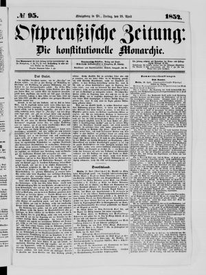 Ostpreußische Zeitung vom 23.04.1852