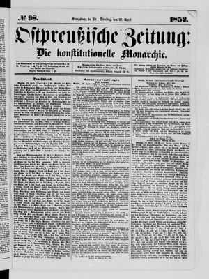 Ostpreußische Zeitung vom 27.04.1852