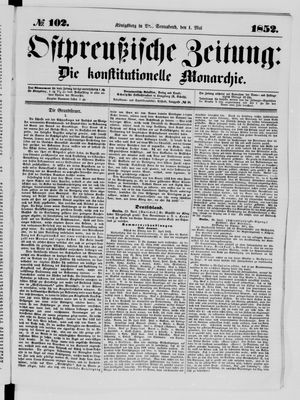 Ostpreußische Zeitung vom 01.05.1852