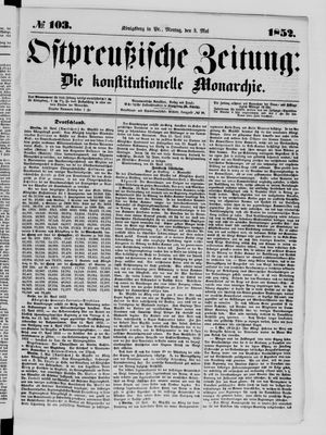 Ostpreußische Zeitung vom 03.05.1852