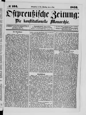 Ostpreußische Zeitung vom 04.05.1852