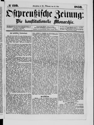 Ostpreußische Zeitung on May 12, 1852
