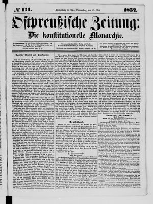 Ostpreußische Zeitung vom 13.05.1852