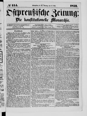 Ostpreußische Zeitung on May 17, 1852