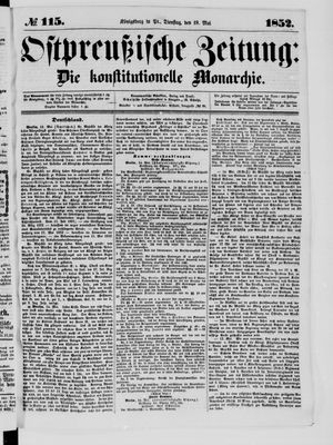 Ostpreußische Zeitung vom 18.05.1852