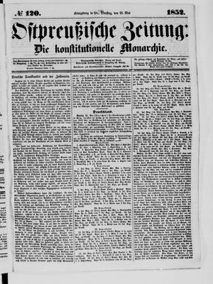 Ostpreußische Zeitung vom 25.05.1852