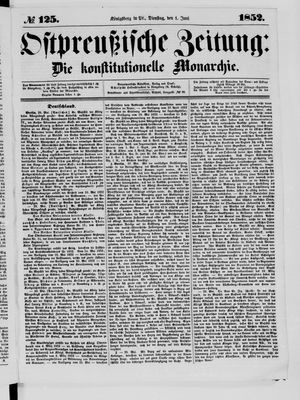 Ostpreußische Zeitung vom 01.06.1852