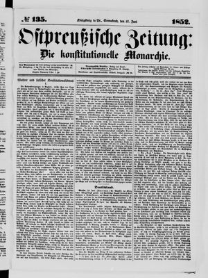 Ostpreußische Zeitung on Jun 12, 1852