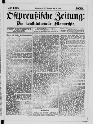 Ostpreußische Zeitung vom 16.06.1852