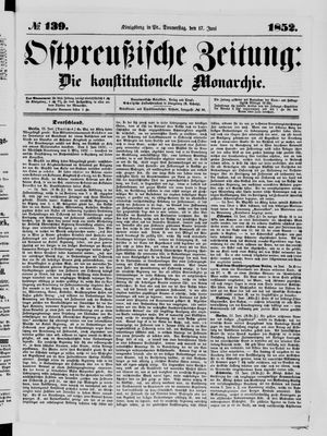 Ostpreußische Zeitung vom 17.06.1852