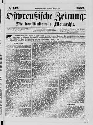 Ostpreußische Zeitung vom 21.06.1852
