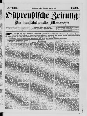 Ostpreußische Zeitung vom 23.06.1852